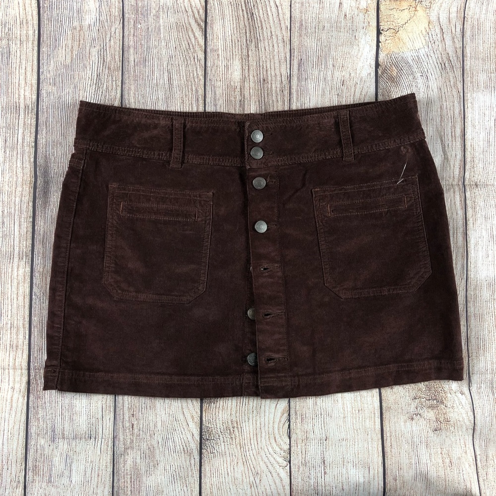 We the Free Joanie Brown Corduroy Mini Skirt